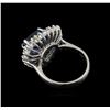 Image 3 : 5.38 ctw Tanzanite and Diamond Ring - 14KT White Gold