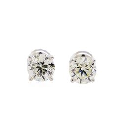 1.40 ctw Diamond Stud Earrings - 14KT White Gold