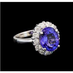 14KT White Gold 3.21 ctw Tanzanite and Diamond Ring