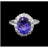 Image 2 : 14KT White Gold 3.21 ctw Tanzanite and Diamond Ring