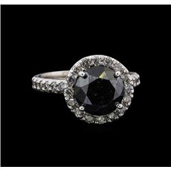 5.59 ctw Black Diamond Ring - 14KT White Gold