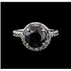 Image 2 : 5.59 ctw Black Diamond Ring - 14KT White Gold
