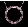 Image 1 : 14KT White Gold 3.00 ctw Pink Sapphire Necklace