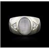 Image 2 : 14KT White Gold 7.49 ctw Star Sapphire and Diamond Ring