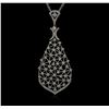 Image 1 : 1.11 ctw Diamond Pendant With Chain - 14KT White Gold