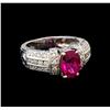 Image 1 : 14KT White Gold GIA Certified 2.35 ctw Tourmaline and Diamond Ring