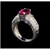 Image 4 : 14KT White Gold GIA Certified 2.35 ctw Tourmaline and Diamond Ring