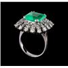 Image 4 : 5.93 ctw Emerald and Diamond Ring - 14KT White Gold