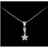 Image 1 : 14KT White Gold 0.65 ctw Diamond Pendant With Chain