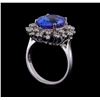 Image 4 : 6.33 ctw Tanzanite and Diamond Ring - 14KT White Gold