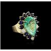 Image 1 : 14KT Yellow Gold GIA Certified 15.98 ctw Emerald, Sapphire and Diamond Ring