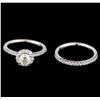 Image 2 : 1.15 ctw Diamond Wedding Ring Set - 14KT White Gold