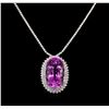Image 2 : 14KT White Gold 71.43 ctw Kunzite and Diamond Necklace