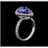 Image 3 : 4.33 ctw Tanzanite and Diamond Ring - 14KT White Gold