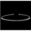 Image 1 : 0.70 ctw Diamond Bangle Bracelet - 14KT White Gold