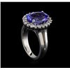 Image 4 : 4.25 ctw Tanzanite and Diamond Ring - 14KT White Gold