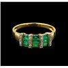 Image 2 : 0.84 ctw Emerald and Diamond Ring - 14KT Yellow Gold