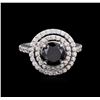 Image 2 : 3.36 ctw Black Diamond Ring - 14KT White Gold