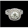 Image 2 : EGL Cert 3.54 ctw Diamond Ring - 14KT White Gold