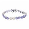 Image 1 : 14KT White Gold 14.60 ctw Tanzanite and Diamond Bracelet
