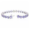 Image 3 : 14KT White Gold 14.60 ctw Tanzanite and Diamond Bracelet
