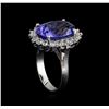 Image 4 : 7.99 ctw Tanzanite and Diamond Ring - 14KT White Gold