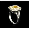 Image 4 : EGL USA Cert 6.79 ctw VVS1 Fancy Yellow Diamond Ring - Platinum