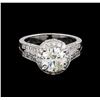 Image 2 : 14KT White Gold 3.87 ctw Round Brilliant Cut Diamond Ring