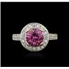 Image 2 : 18KT Two-Tone Gold GIA Certified 2.12 ctw Pink Sapphire and Diamond Ring