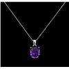 Image 2 : Crayola 8.80 ctw Amethyst Pendant With Chain - 14K White Gold