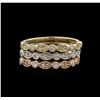 Image 2 : 0.54 ctw Diamond Ring Set of 3 - 14KT Tri Color Gold