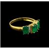 Image 1 : 1.89 ctw Emerald and Diamond Ring - 10KT Yellow Gold