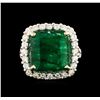Image 2 : 14KT White Gold 7.77 ctw Emerald and Diamond Ring