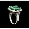 Image 4 : 14KT White Gold 7.77 ctw Emerald and Diamond Ring