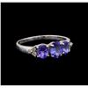 Image 1 : 14KT White Gold 1.33 ctw Tanzanite and Diamond Ring