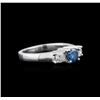 Image 1 : 14KT White Gold 0.85 ctw Fancy Blue Diamond Ring