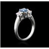 Image 3 : 14KT White Gold 0.85 ctw Fancy Blue Diamond Ring