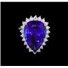 Image 2 : 14KT White Gold GIA Certified 16.98 ctw Tanzanite and Diamond Ring