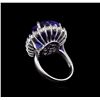 Image 3 : 14KT White Gold GIA Certified 16.98 ctw Tanzanite and Diamond Ring