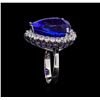 Image 4 : 14KT White Gold GIA Certified 16.98 ctw Tanzanite and Diamond Ring