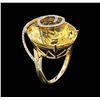 Image 3 : 18KT Yellow Gold 41.50 ctw Citrine and Diamond Ring