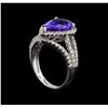 Image 4 : 18KT White Gold 3.62 ctw Tanzanite and Diamond Ring