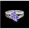 Image 2 : 1.70 ctw Tanzanite and Diamond Ring - 14KT White Gold