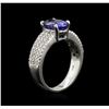 Image 3 : 2.20 ctw Tanzanite and Diamond Ring - 14KT White Gold