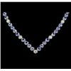 Image 1 : 14KT White Gold 11.52 ctw Tanzanite and Diamond Necklace