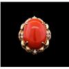 Image 2 : 14KT Rose Gold 20.93 ctw Coral and Diamond Ring