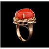Image 4 : 14KT Rose Gold 20.93 ctw Coral and Diamond Ring