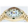 Image 3 : Rolex 18KT Yellow Gold President Emerald and Diamond Ladies Watch