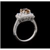 Image 4 : 1.56 ctw Morganite and Diamond Ring - 18KT White Gold