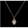 Image 2 : 0.68 ctw Diamond Pendant With Chain - 14KT Yellow Gold